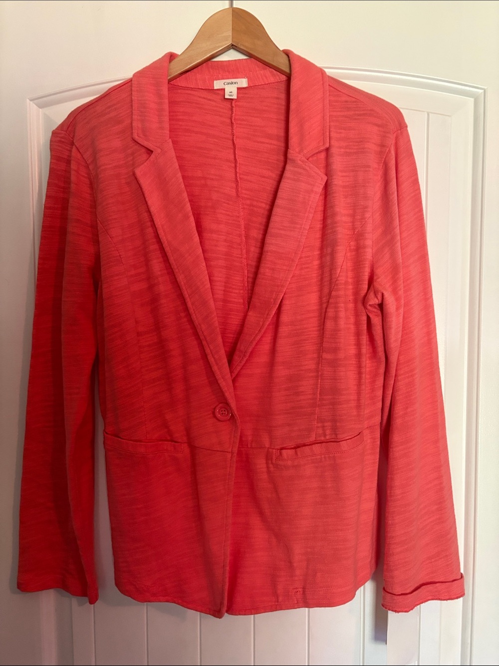 Caslon Coral Knit Single-Button Blazer